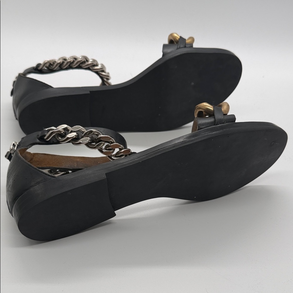 Stella McCartney Black Sandals with Gold and Silver Chain Detail - Picture 7 of 8